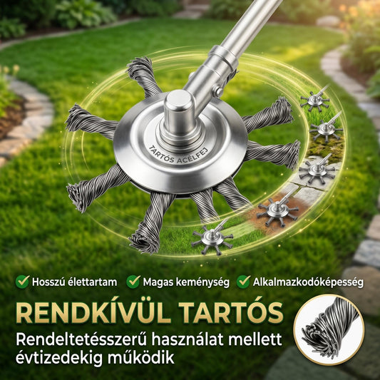 🔥1+1 ingyenes⏰Vásárold meg most🌿 Végleges megoldás a gyomok ellen: acél drótos fűnyíró fej!⚙️ A kert csodafegyvere minden terepen!