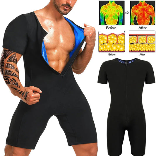 🧖♂️ 50% KEDVEZMÉNY!!!🎁Ingyenes ajándék -📿Gyönyörű nyaklánc🔥 Férfi teljes testet fedő szauna-overall – Növeli a kalóriaégetést, izomkompresszió és hőmegtartó polimer szövet 💪