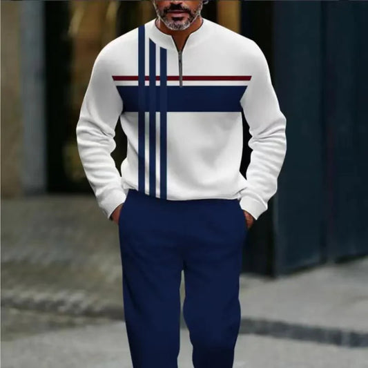 😜 35% árcsökkentés🔥 Megfizethető ruhakészletek🏃♂️ Férfi modern mintás edzőruha szett – Kényelmes és stílusos mindennapokra!👖