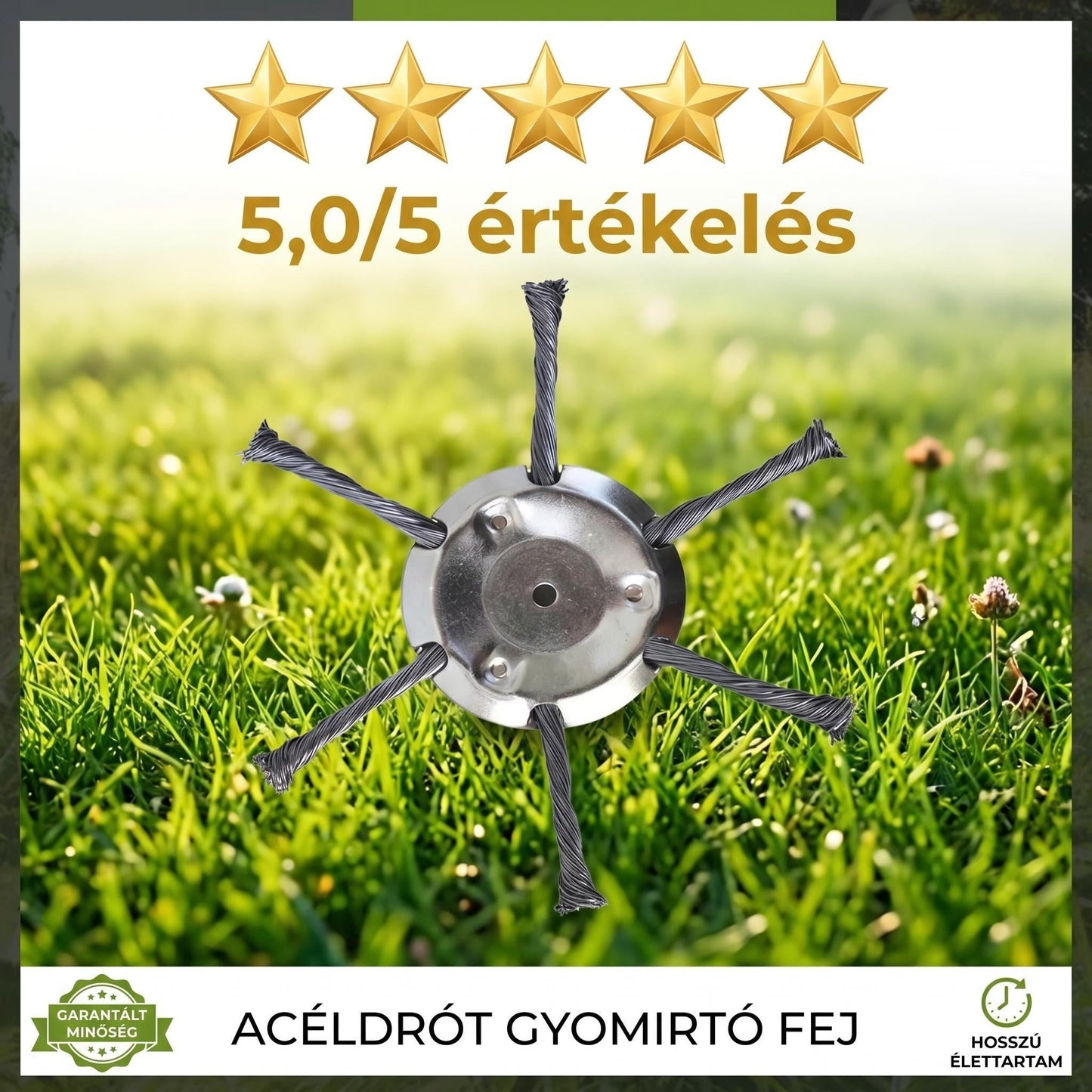 🔥1+1 ingyenes⏰Vásárold meg most🌿 Végleges megoldás a gyomok ellen: acél drótos fűnyíró fej!⚙️ A kert csodafegyvere minden terepen!