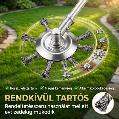 🔥1+1 ingyenes⏰Vásárold meg most🌿 Végleges megoldás a gyomok ellen: acél drótos fűnyíró fej!⚙️ A kert csodafegyvere minden terepen!