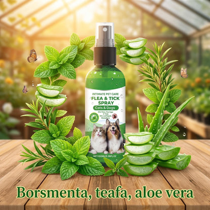 🔥1+1 ingyenes🌿Természetes bolha- és kullancsirtó spray🐾Borsmenta és teafaolajos kártevőriasztó spray – Nyugtatja az irritált bőrt, széles spektrumú védelem!