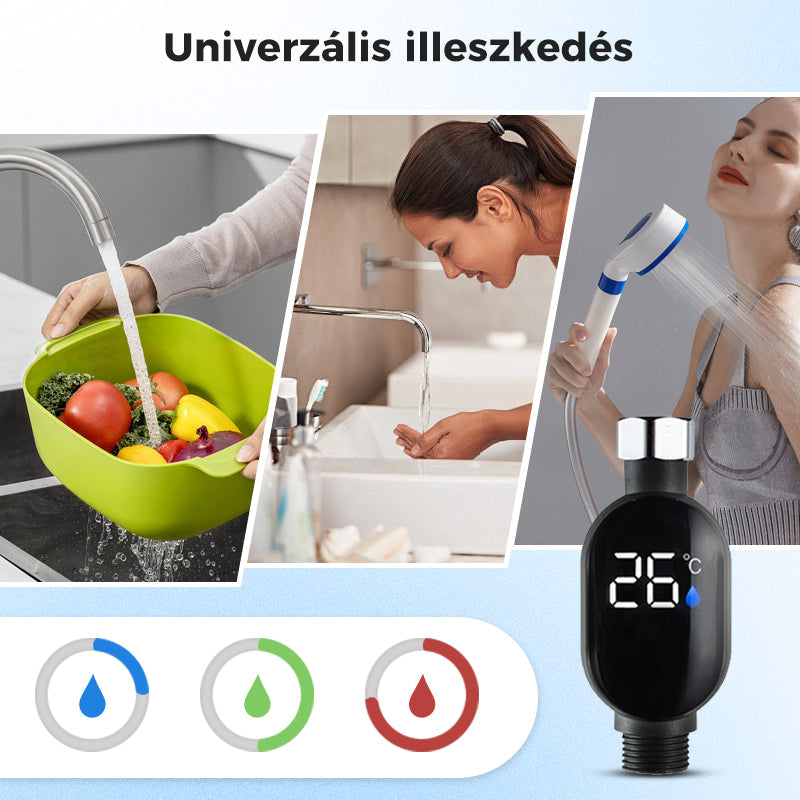 🎁🌈2+2 INGYEN🚿✅Zuhany hőmérséklet-kijelző – biztonságos fürdőzés gyerekeknek és időseknek！