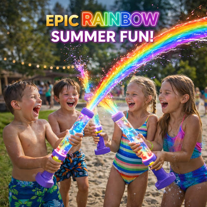 🌈Világos szivárványos LED-es vízipisztoly💧3 egyszerű lépés, szivárgásmentes, gyerekbiztos！
