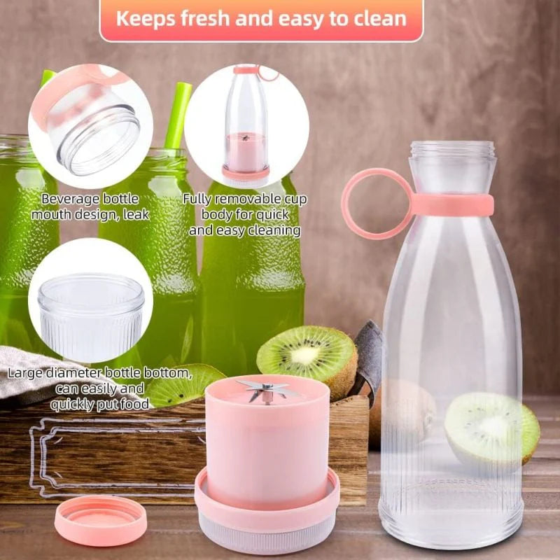 🔥Eladó alacsony áron🥤420ml Hordozható Turmixgép – 15 Csésze/Charge, BPA-mentes!
