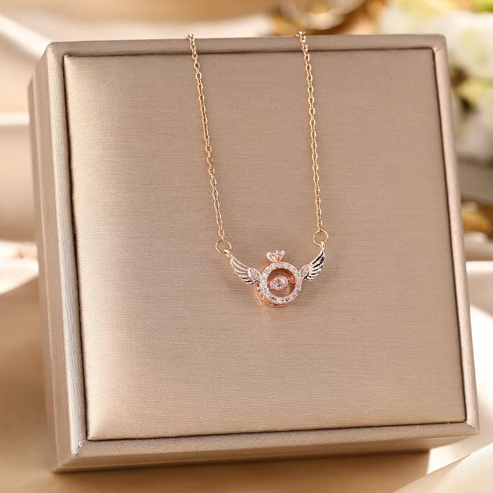 😝1 vásárol 1 ingyen kap👼Cherub Wings Nyaklánc – Mikrozirkónia + Ruchomé Skrzydła!