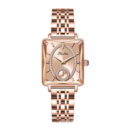 😊66% kedvezmény az eredeti árból⌚Rózsaszín Arany Női Karóra – Svájci Gyémántok + Vízálló!