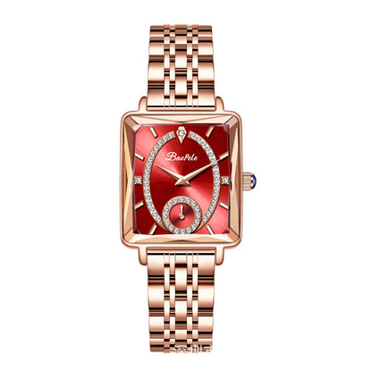 😊66% kedvezmény az eredeti árból⌚Rózsaszín Arany Női Karóra – Svájci Gyémántok + Vízálló!