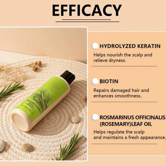 🔥1+1 ingyenes✨ Keratinnal gazdag sampon🌿 Rozmaring & biotin sampon – Mély táplálás sérült hajhoz és száraz fejbőrre!