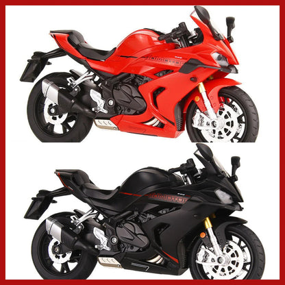 🔥Második termék féláron🏍️1:12 Skálás Motorkerékpár Modell – Interaktív Fény + Hang!