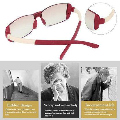 🕶️ Távoli és közeli látáshoz | 2 az 1-ben👓 Ultrakönnyű, nem nyomja az arcot és a füleket – Intelligens zoom progresszív lencse！