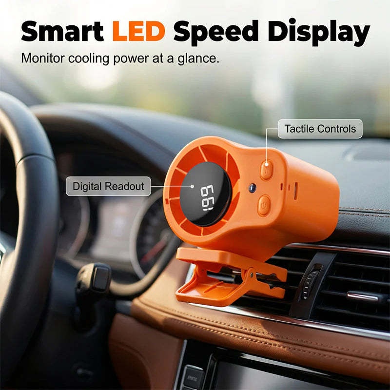 🔥1+1 ingyenes (összesen 2)🚗 Hordozható LED-es autós hűtőventilátor💨 Kétféle használatú ventilátor – Autóban és otthon is, intelligens kijelzővel!