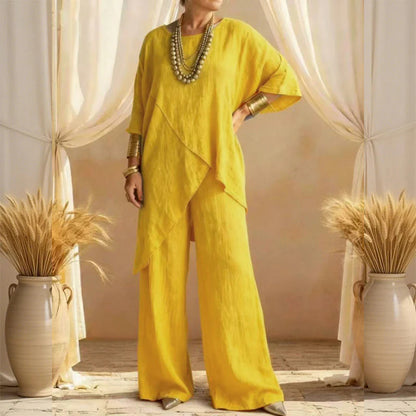 🎉2026 Új modell🌿🌿Női kétrészes szett – Laza szabás, asymmetriás design és modern stílus!