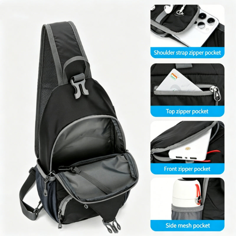 🎒 Férfi outdoor válltáska💧 Vízálló Oxford táska – Több zsebbel ellátott, rendezett tárolás kirándulásokhoz！