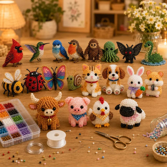 🏆Ideiglenes akció 🧵✨Bébi állatok kézműves készlet 3D gyöngyökkel！