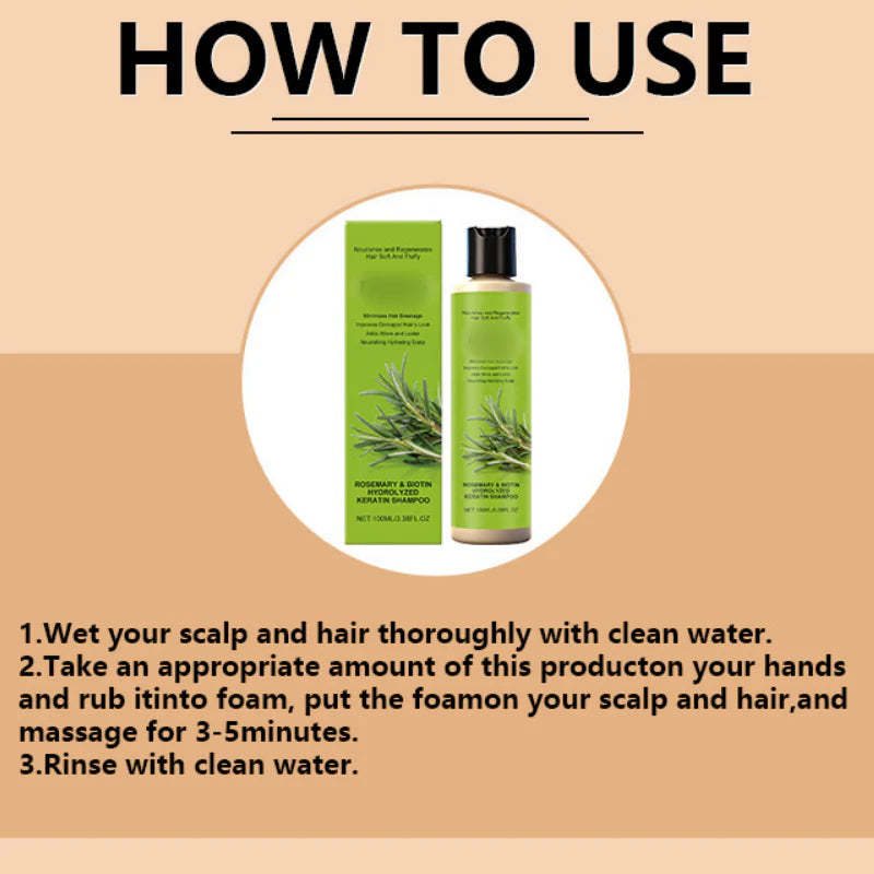 🔥1+1 ingyenes✨ Keratinnal gazdag sampon🌿 Rozmaring & biotin sampon – Mély táplálás sérült hajhoz és száraz fejbőrre!