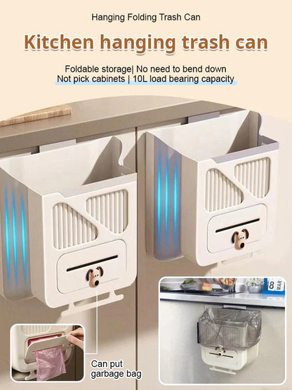 👍Két 2 egy áráért🧺Fali rögzíthető összecsukható szemetes – Nem kell lehajolni + 10 literes nagy űrtartalom!