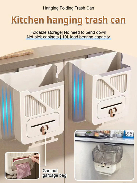 👍Két 2 egy áráért🧺Fali rögzíthető összecsukható szemetes – Nem kell lehajolni + 10 literes nagy űrtartalom!