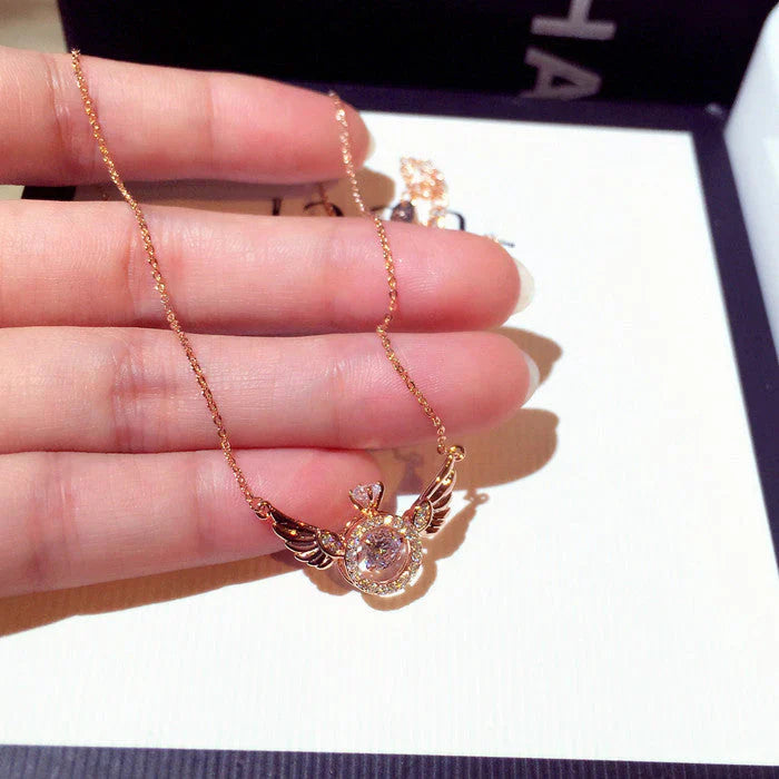 😝1 vásárol 1 ingyen kap👼Cherub Wings Nyaklánc – Mikrozirkónia + Ruchomé Skrzydła!