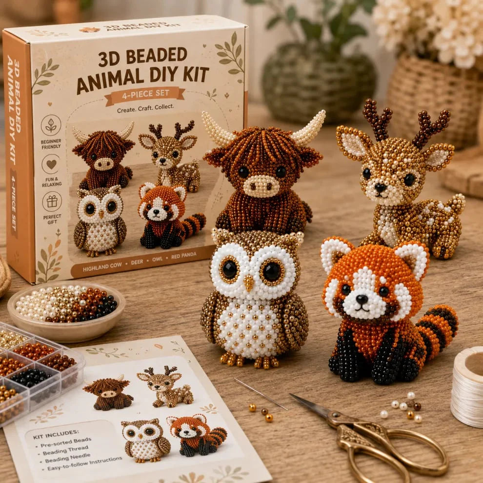 🏆Ideiglenes akció 🧵✨Bébi állatok kézműves készlet 3D gyöngyökkel！