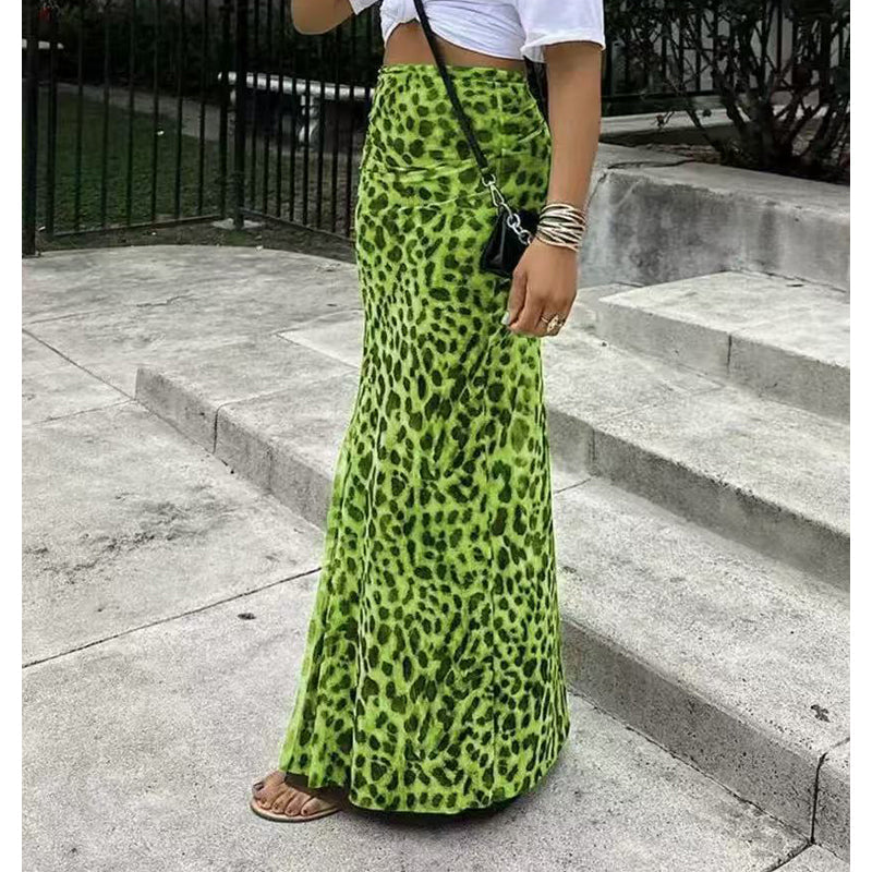 🎉50% árcsökkentés🔝 Legnépszerűbb termékek🌿 Könnyű poliészter hosszú szoknya🐆 Leopárd mintás magas derékú maxi szoknya – Vadász elegancia, karcsúsító sziluett!