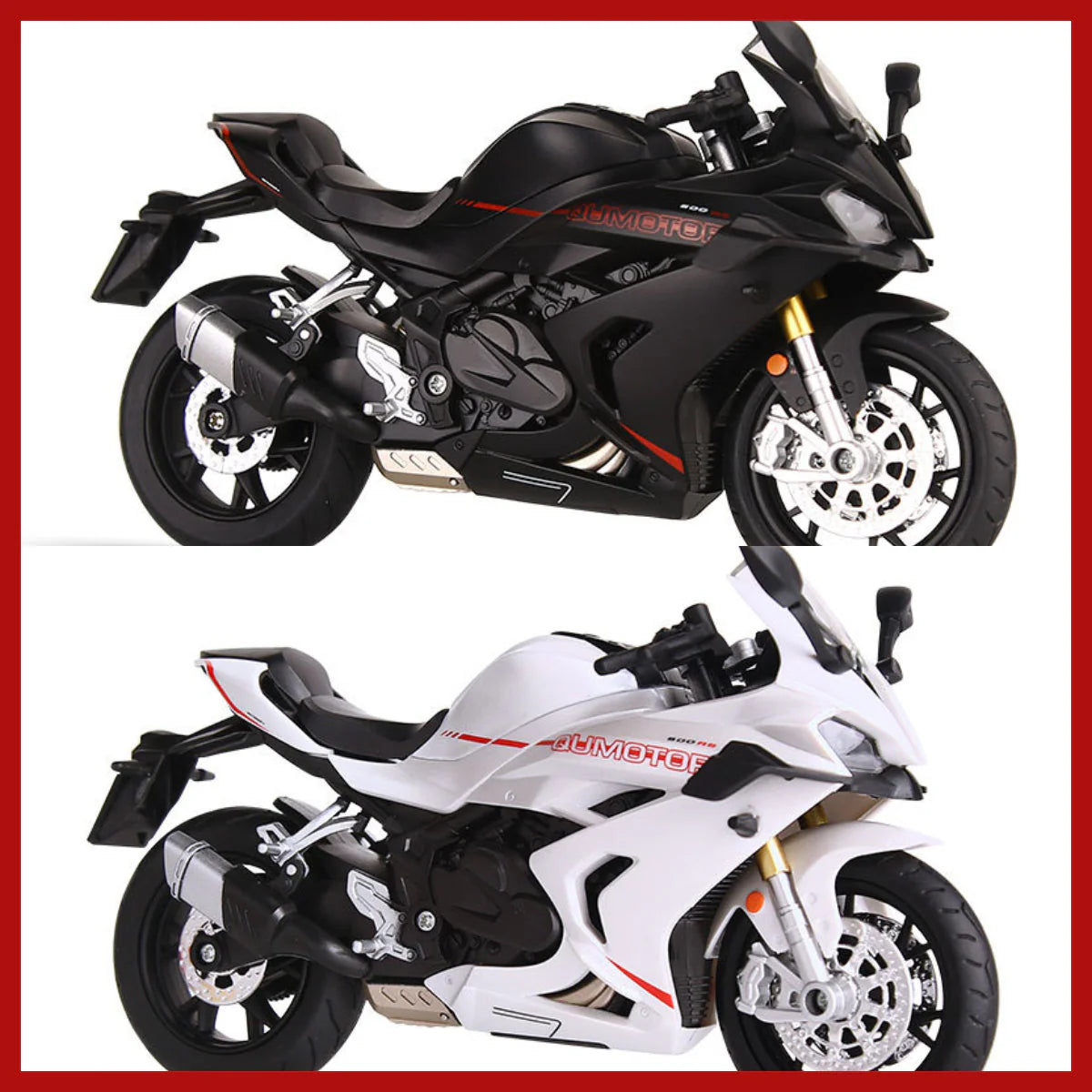 🔥Második termék féláron🏍️1:12 Skálás Motorkerékpár Modell – Interaktív Fény + Hang!