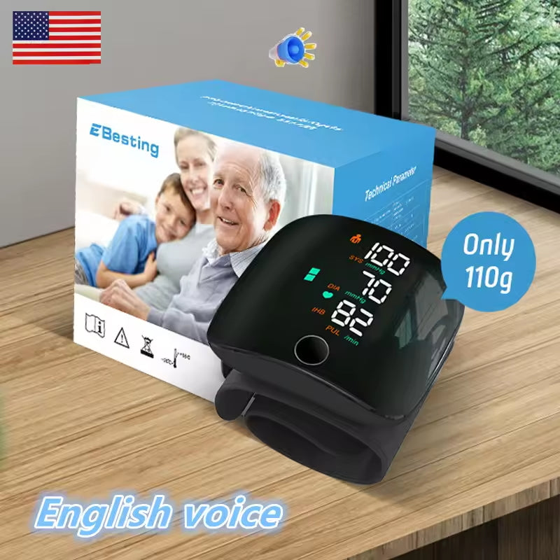 🤩Az ár 30 százalékkal csökkent🩺1-Touch csukló vérnyomásmérő: USB-ről tölthető és hangjelzéssel!