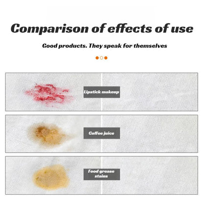 🧼Azonnali folttisztítás, nincs többé kínos helyzet! Gyorsan eltávolítja a zsír-, szósz- és rúzsfoltokat!