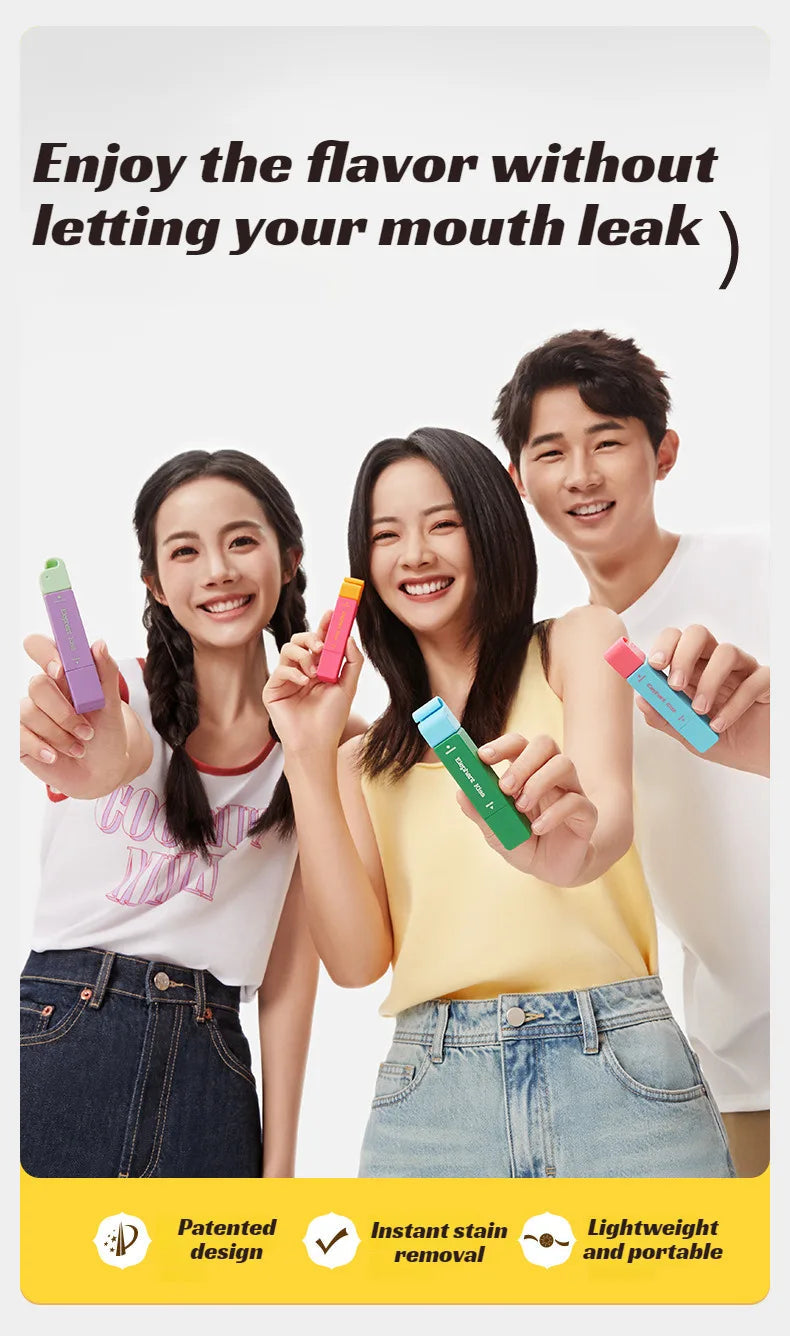 🧼Azonnali folttisztítás, nincs többé kínos helyzet! Gyorsan eltávolítja a zsír-, szósz- és rúzsfoltokat!