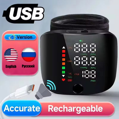 🤩Az ár 30 százalékkal csökkent🩺1-Touch csukló vérnyomásmérő: USB-ről tölthető és hangjelzéssel!