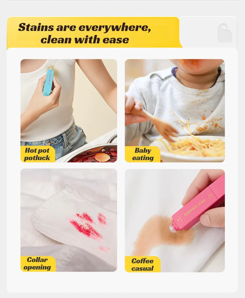 🧼Azonnali folttisztítás, nincs többé kínos helyzet! Gyorsan eltávolítja a zsír-, szósz- és rúzsfoltokat!