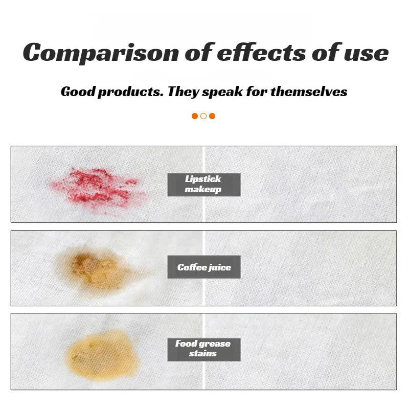 🧼Azonnali folttisztítás, nincs többé kínos helyzet! Gyorsan eltávolítja a zsír-, szósz- és rúzsfoltokat!