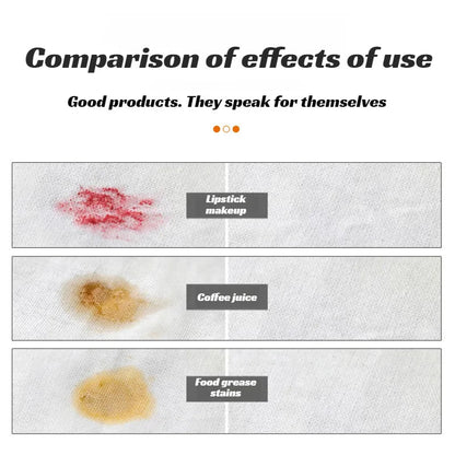 🧼Azonnali folttisztítás, nincs többé kínos helyzet! Gyorsan eltávolítja a zsír-, szósz- és rúzsfoltokat!