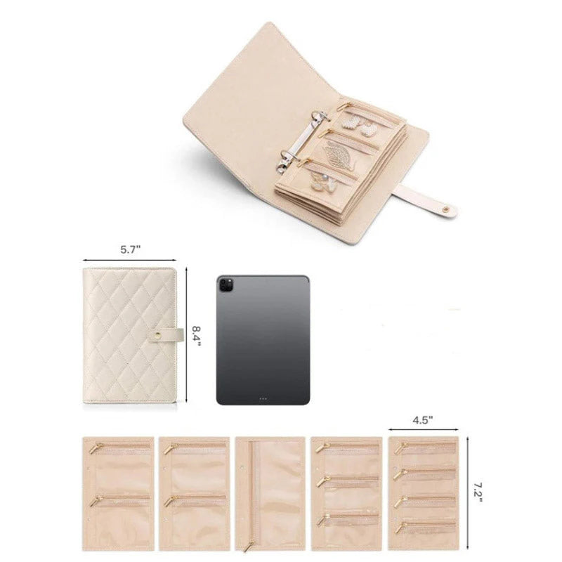 💎Elegáns Ékszer Tárolótáska – PU Bőr + Több Rékeszes!