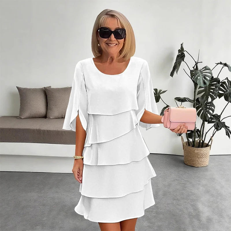😜40% árcsökkentés🎁Ingyenes ajándék-Gyönyörű nyaklánc🌸Környakú réteges elegáns ruha – Kényelem és sokoldalúság minden napra!
