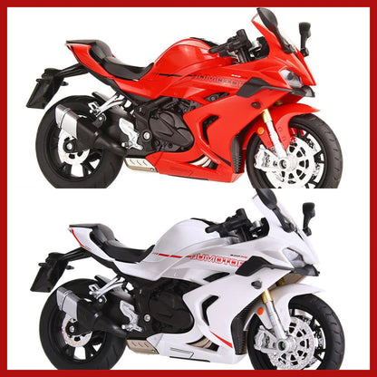 🔥Második termék féláron🏍️1:12 Skálás Motorkerékpár Modell – Interaktív Fény + Hang!